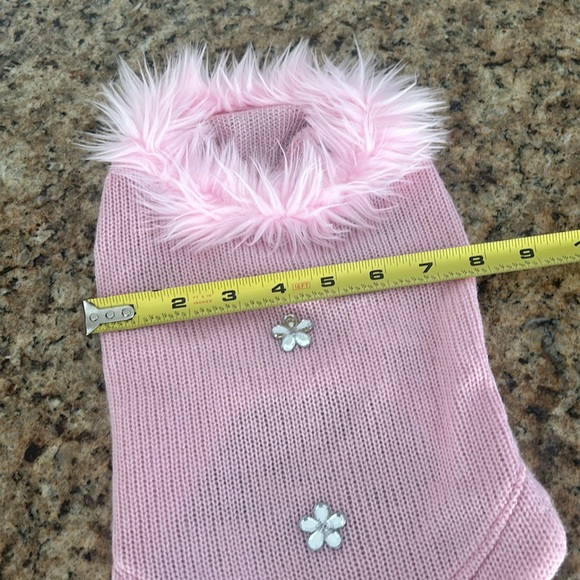 Dog pink sweater with faux fur - Picture 9 of 9